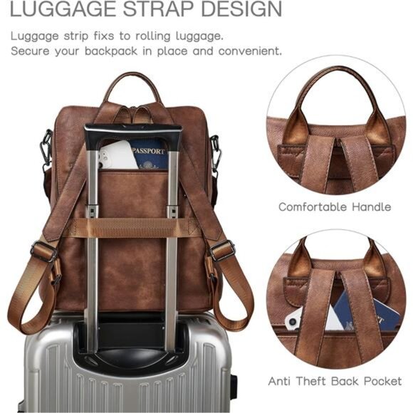 Backpack Purse for Women Leather Backpack Fashion Designer Travel Backpack main image 6